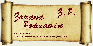 Zorana Popsavin vizit kartica